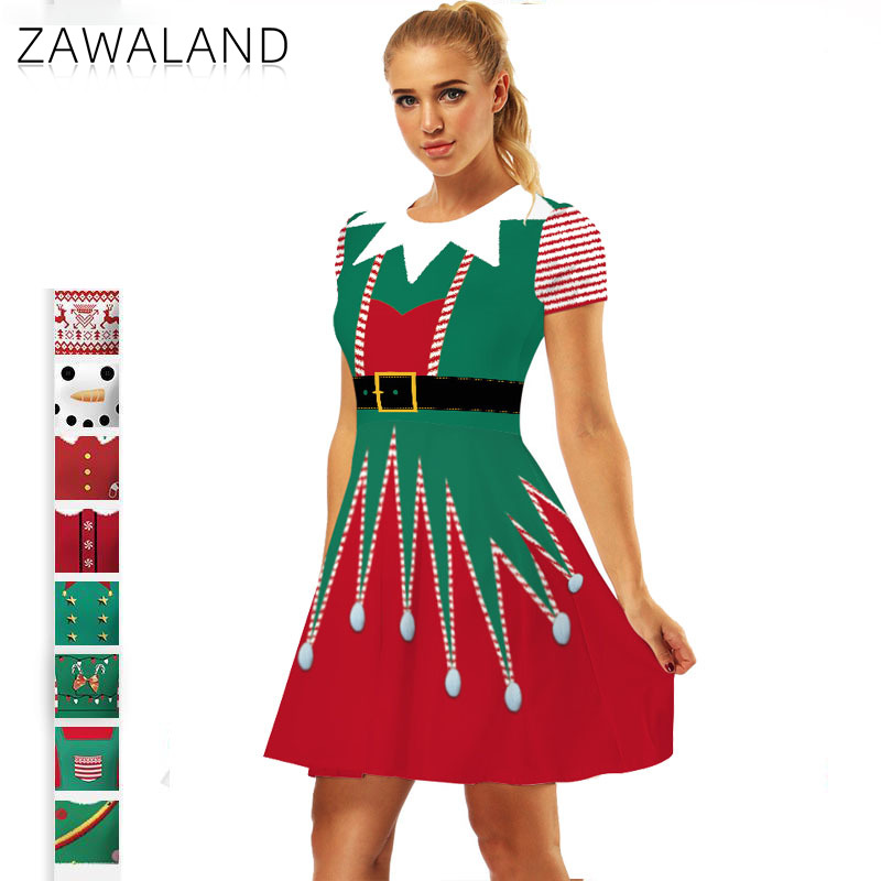 Elf Costume Christmas - ชุดคอสเพลย์คริสต์มาสลายกวางเรนเดียร์ ลายกราฟิก ลายตุ๊กตาหิมะ พิมพ์ลาย 3 มิติ