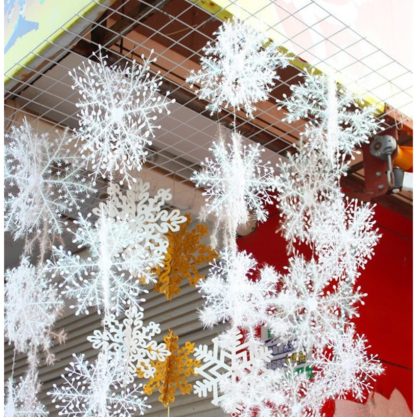 Christmas Tree Artificial - 30 ชิ้น เครื่องประดับเกล็ดหิมะคริสต์มาส ของตกแต่งต้นคริสต์มาสสำหรับบ้าน ขนาด 11