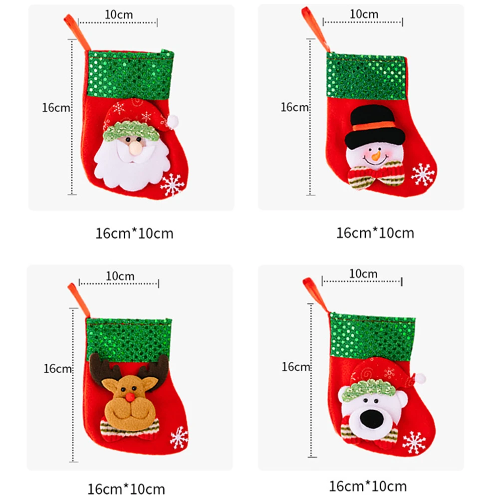 Christmas Stocking Hanging - ถุงเท้าคริสต์มาส ถุงของขวัญคริสต์มาส ถุงใส่ขนม ของตกแต่งคริสต์มาสสำหรับบ้าน ของประดับแขวนต้นคริสต์มาส จี้แขวน