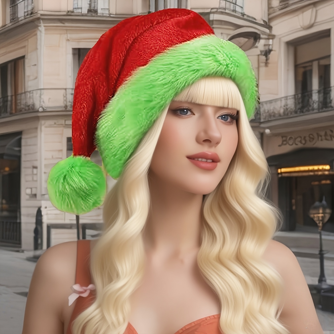 หมวกซานต้าสีแดงขอบเขียวเรืองแส - Santa Hat Plush บทวิจารณ์และราคา
