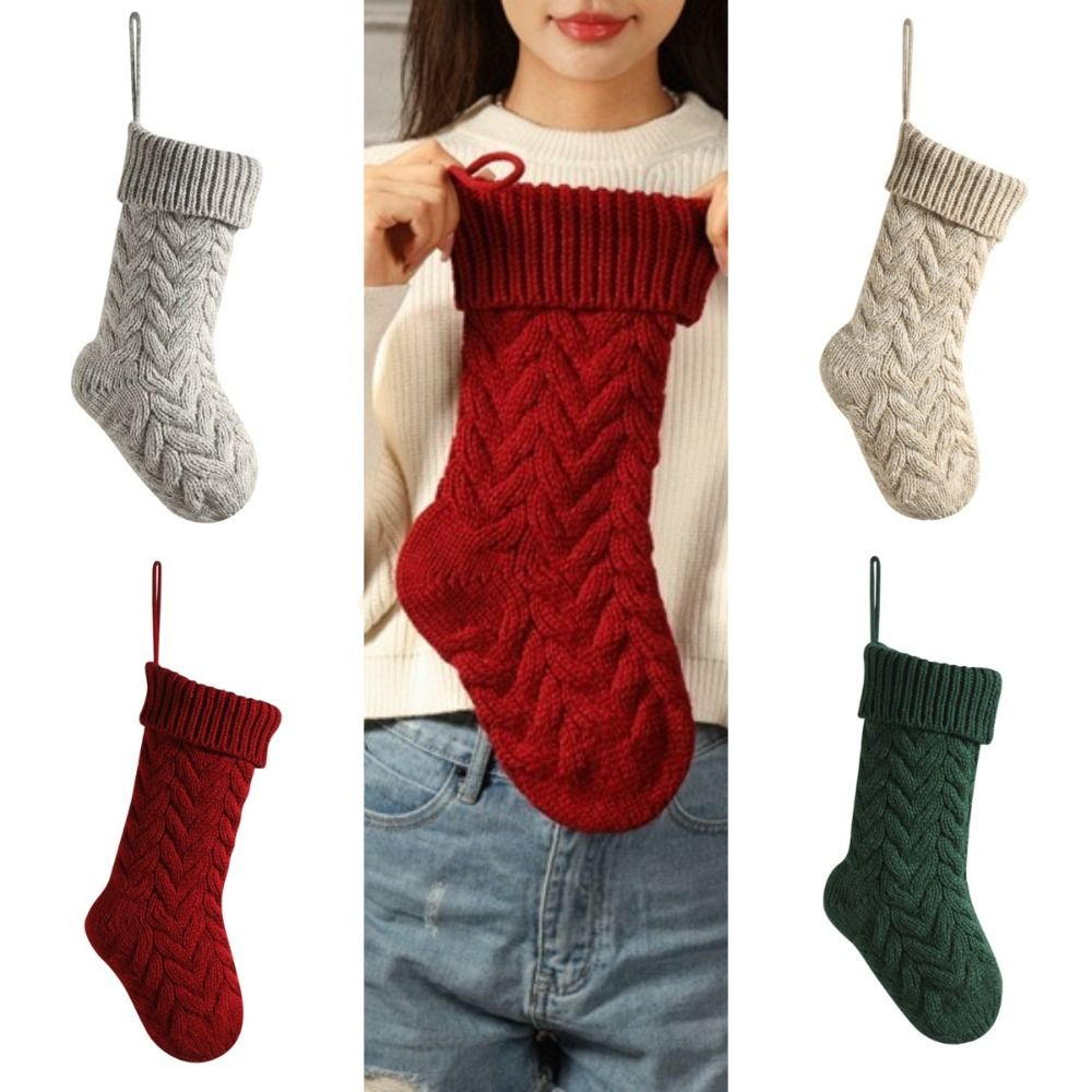 ถุงเท้าคริสต์มาสถักนิตติ้ง นุ่ - Christmas Stocking Hanging บทวิจารณ์และราคา