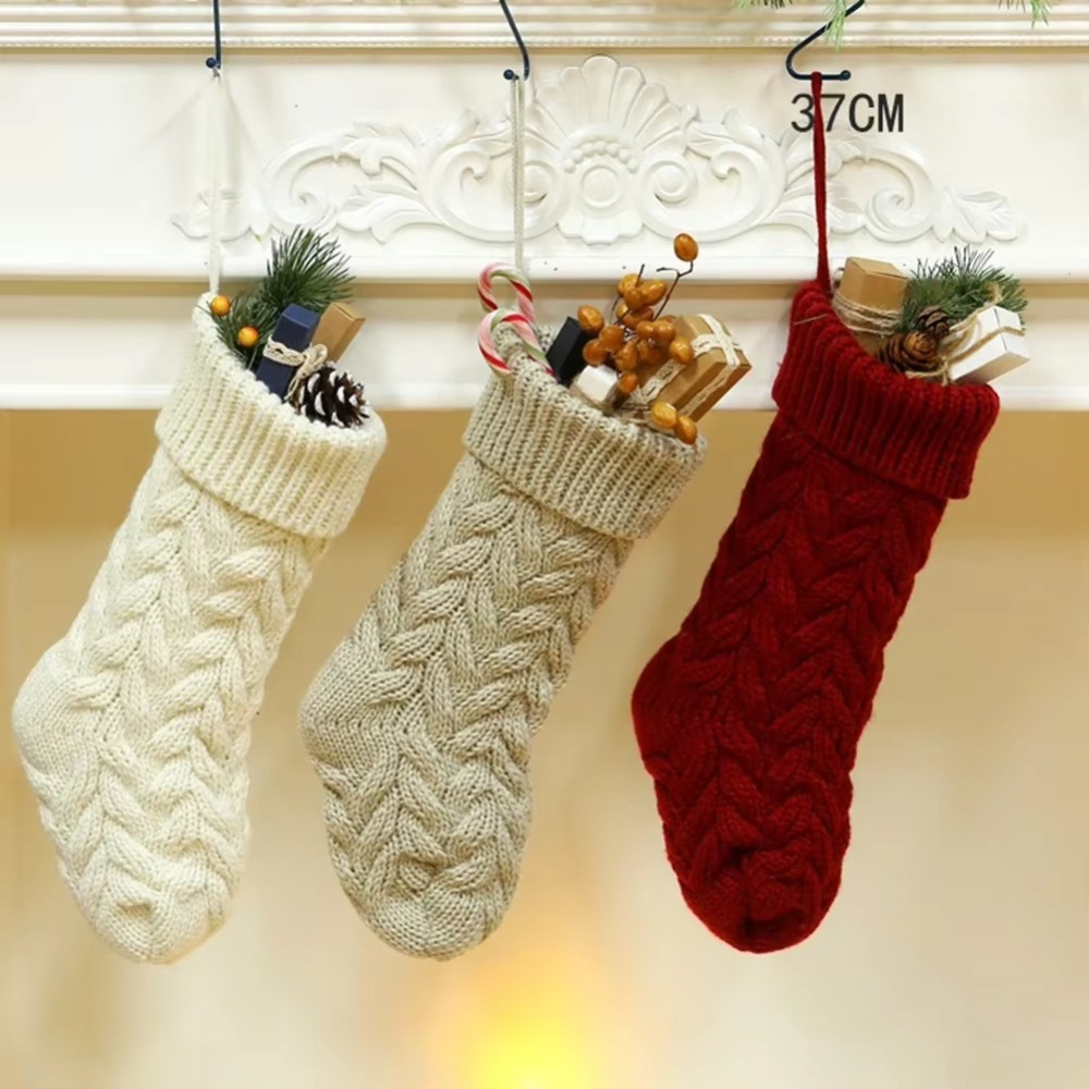 ถุงเท้าคริสต์มาสถักนิตติ้ง นุ่ - Christmas Stocking Hanging บทวิจารณ์และราคา