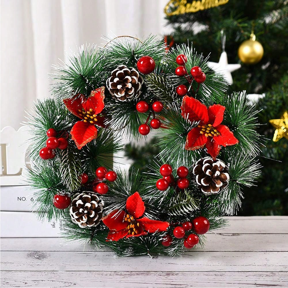 พวงหรีดคริสต์มาส 1 ชิ้นสำหรับป - Christmas Wreath Fake บทวิจารณ์และราคา