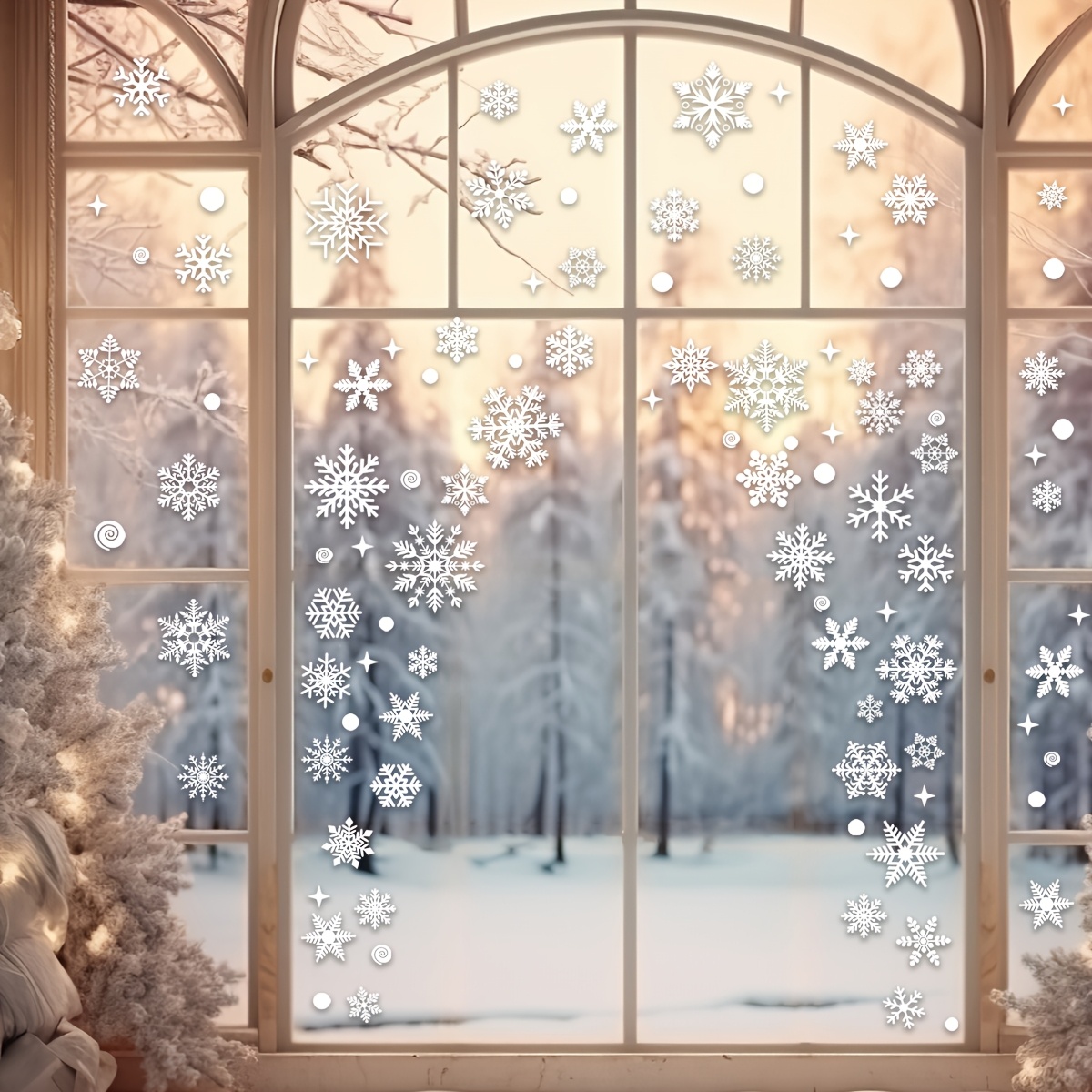 สติกเกอร์ติดหน้าต่างคริสต์มาส  - Snowflake Window Decal บทวิจารณ์และราคา