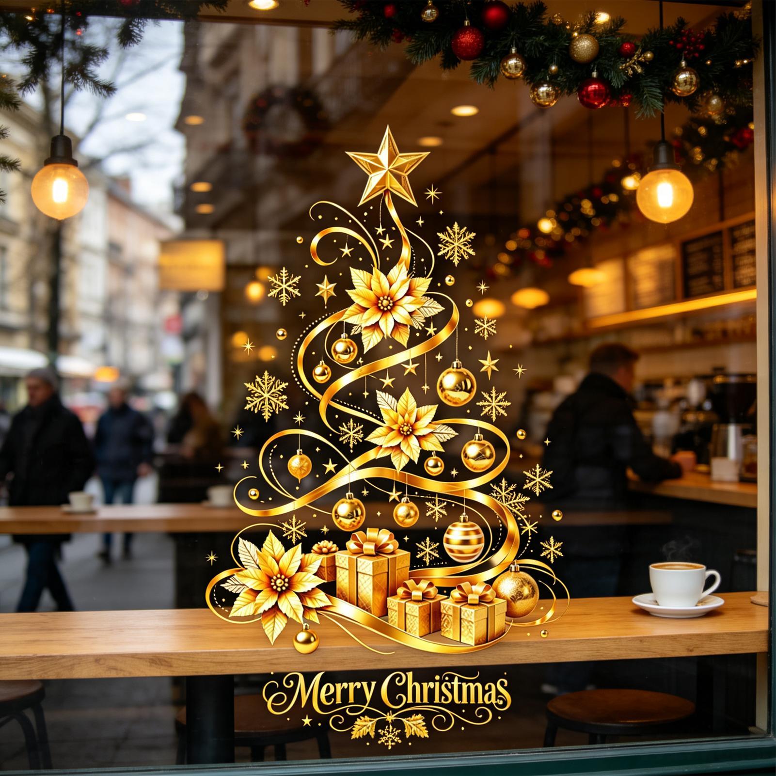 สติกเกอร์ติดผนังลายต้นคริสต์มา - Snowflake Window Decal บทวิจารณ์และราคา