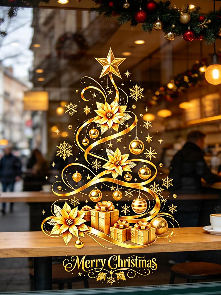 สติกเกอร์ติดผนังลายต้นคริสต์มา - Snowflake Window Decal บทวิจารณ์และราคา