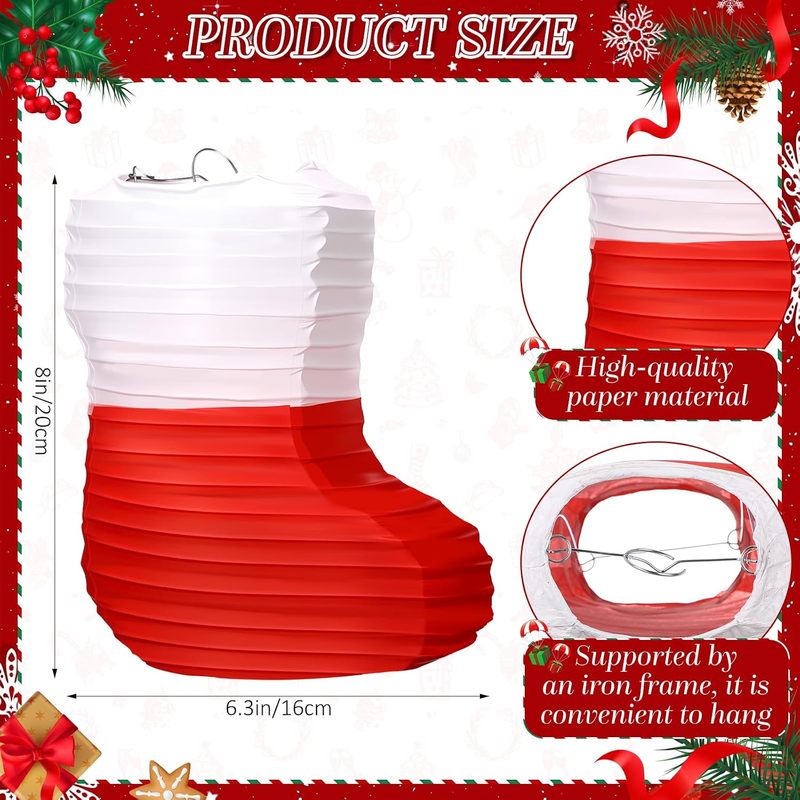 1 ชิ้น โคมกระดาษคริสต์มาส โคมก - Christmas Stocking Hanging บทวิจารณ์และราคา