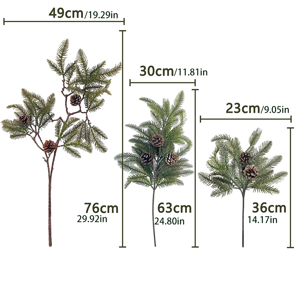 ช่อดอกไม้เข็มสนประดิษฐ์ 3 ชิ้น - Christmas Wreath Fake บทวิจารณ์และราคา