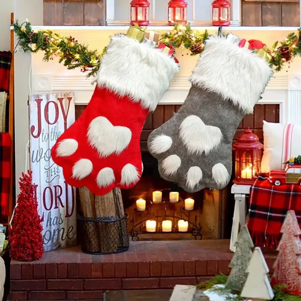 ถุงเท้าคริสต์มาสลายอุ้งเท้า ขอ - Christmas Stocking Hanging บทวิจารณ์และราคา