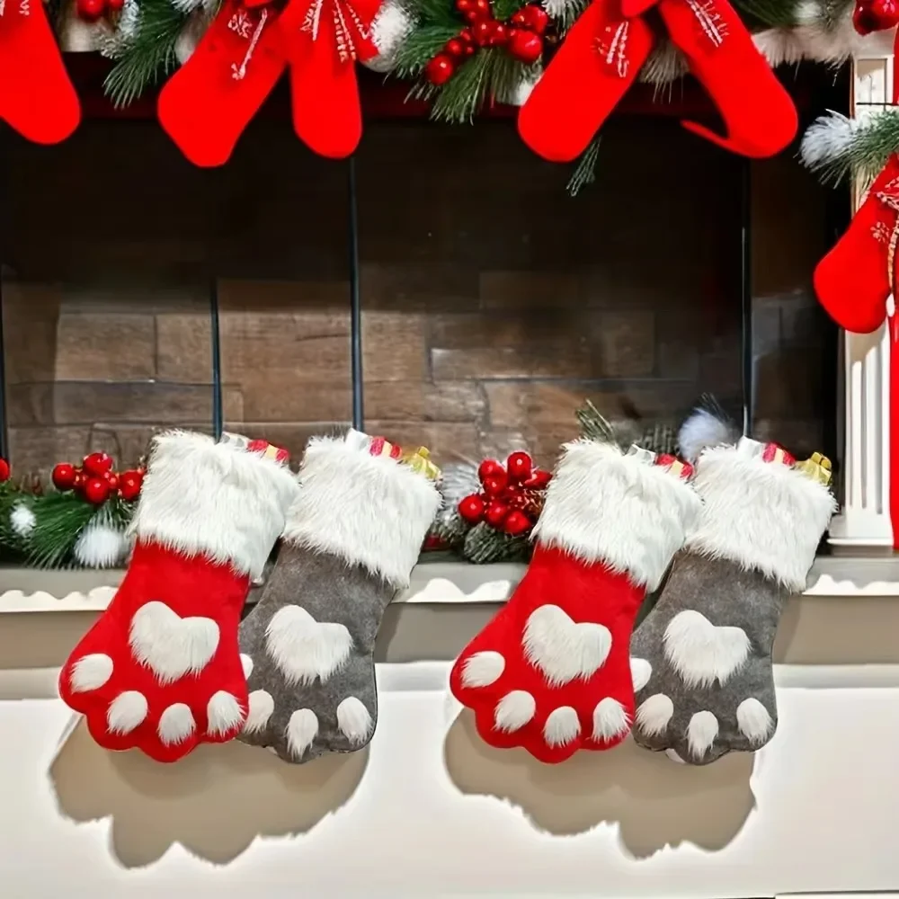 ถุงเท้าคริสต์มาสลายอุ้งเท้า ขอ - Christmas Stocking Hanging บทวิจารณ์และราคา