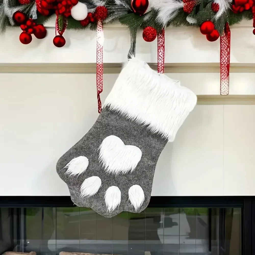 ถุงเท้าคริสต์มาสลายอุ้งเท้า ขอ - Christmas Stocking Hanging บทวิจารณ์และราคา