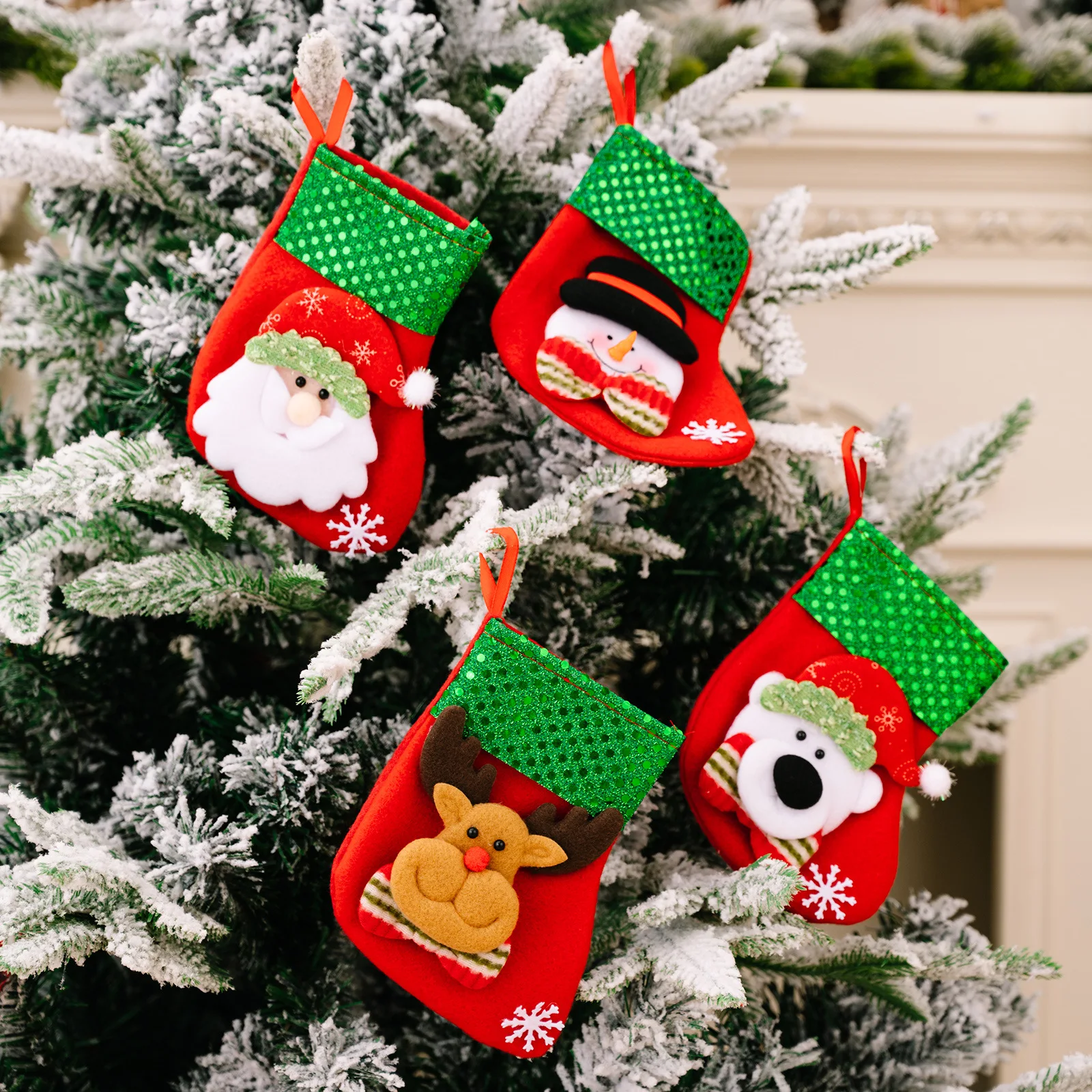 ถุงเท้าคริสต์มาส ถุงของขวัญคริ - Christmas Stocking Hanging บทวิจารณ์และราคา
